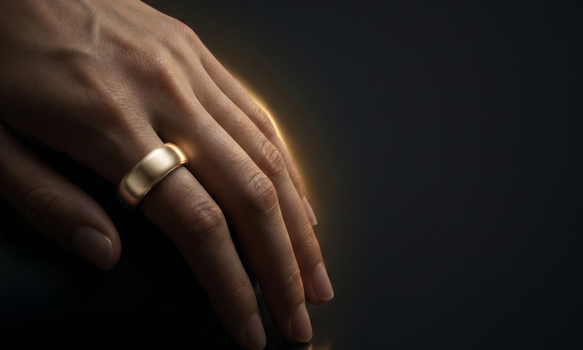 Person wearing the AURIA smart ring